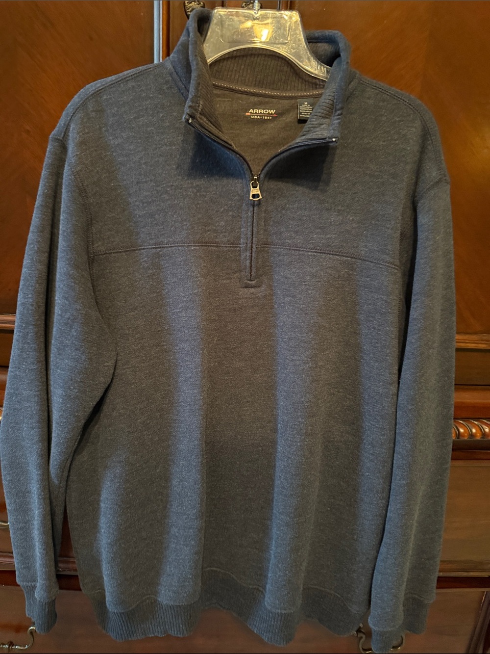 Arrow Men's Navy Heather Quarter Zip Pullover